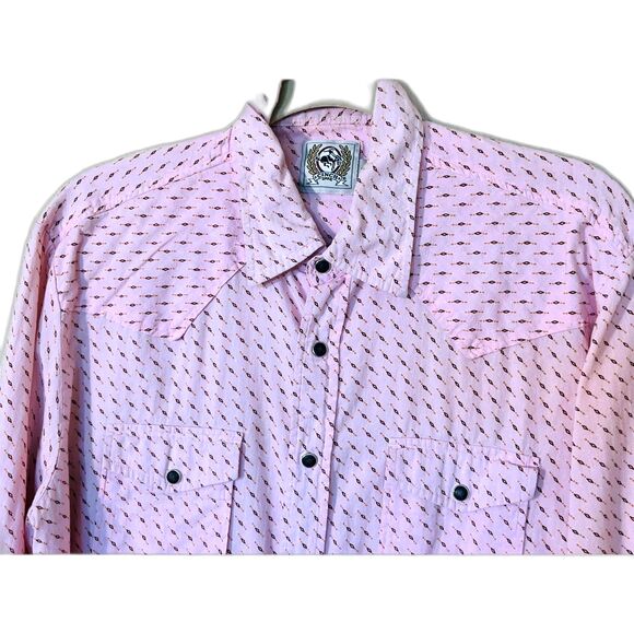 Cinch Men's Pink Arenaflex Modern Fit Long Sleeve Button Shirt Large Western - Picture 3 of 10